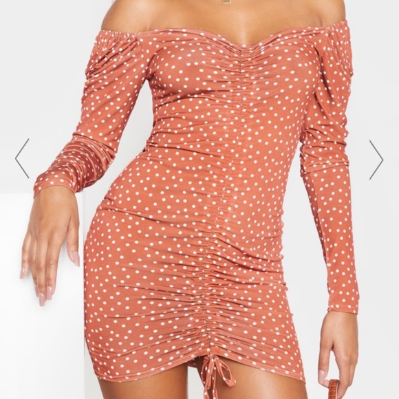 Polka-dot Cotton Bodycon Dress - Picture 3 of 3